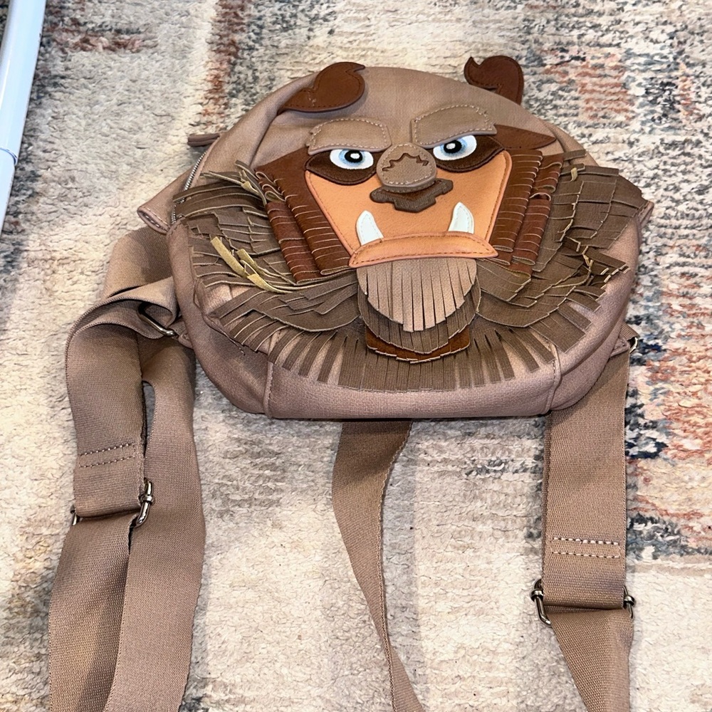 Beige Beast Face Backpack